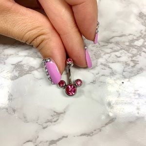 Pink Mickey belly ring